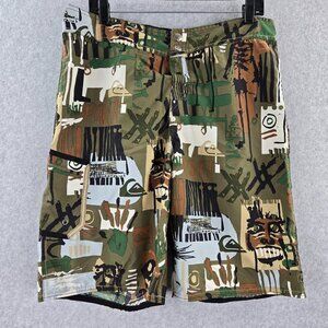 Quiksilver Board Shorts Mens 34 War Paint Camo Embroidered Graphic Beach Surf